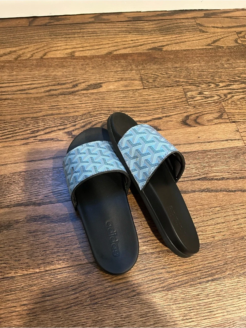 Goyard on Adidas Pool Slides